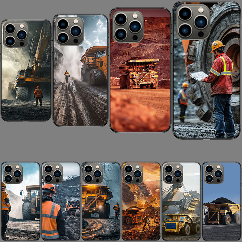 Heavy Equipment Inspection - ヘビーデューティーダンプトラック機器検査用iPhoneケース iPhone 16E 15 Pro 14