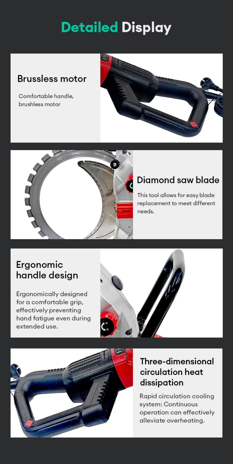 8800W電動コンクリートカッター、切断深さ410mm、壁切 - Electric Concrete Cutter のレビューと価格